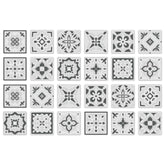 24 Pcs Set Black & White Collection Peel and Stick Tile Stickers backsplash Tile Decals Bathroom & Kitchen Vinyl Wall Decals Easy to Apply Just Peel & Stick Home Decor